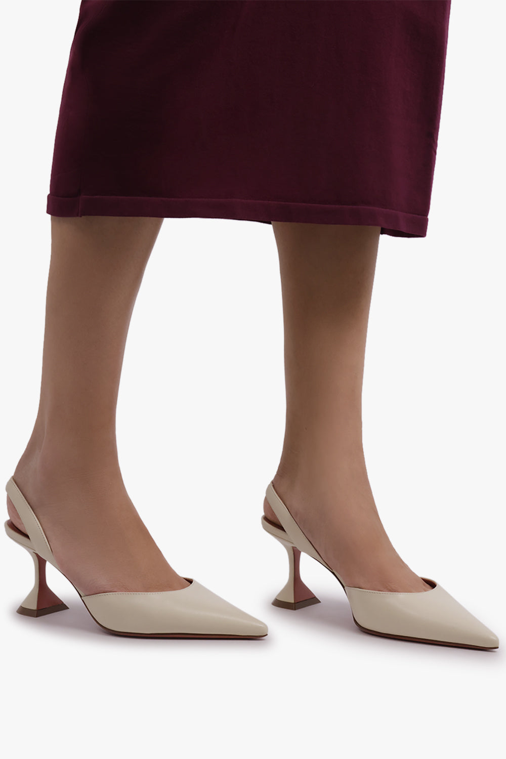 AMINA MUADDI SHOES Holli 70MM Slingback Heel | Almond