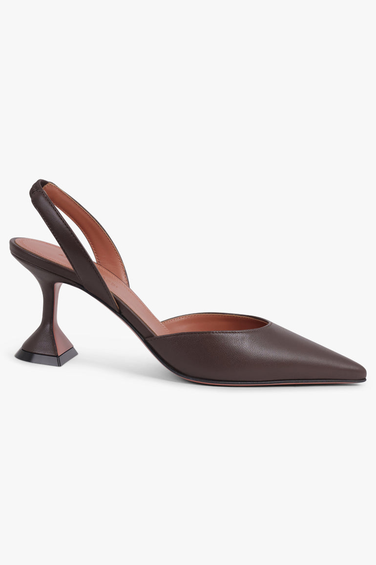 AMINA MUADDI SHOES Holli 70MM Slingback Heel | Coffee