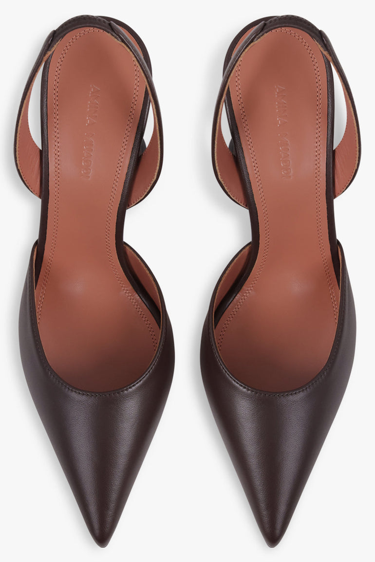 AMINA MUADDI SHOES Holli 95MM Slingback Heel | Coffee