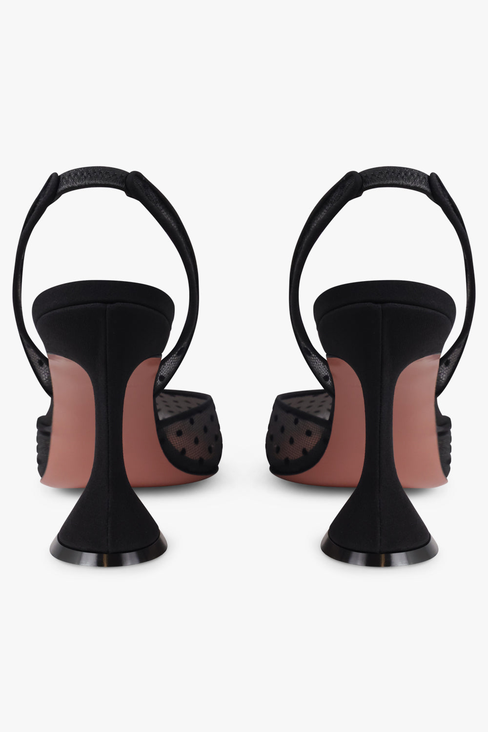 AMINA MUADDI SHOES Holli Polka Dot Lace 95MM Slingback Heel | Black