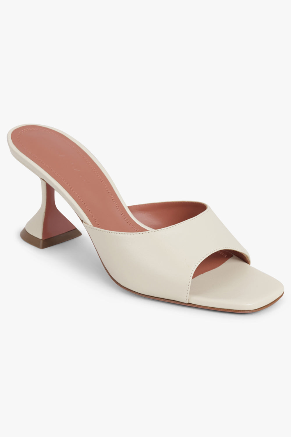 AMINA MUADDI SHOES Lupita 70MM Heel Slipper | Almond