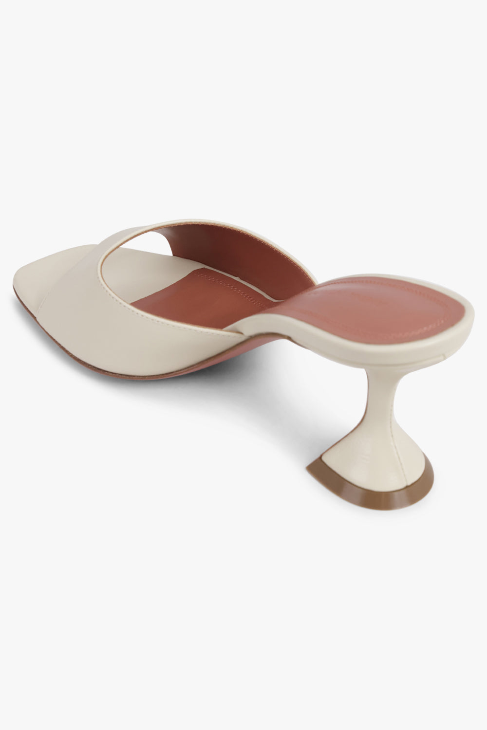 AMINA MUADDI SHOES Lupita 70MM Heel Slipper | Almond