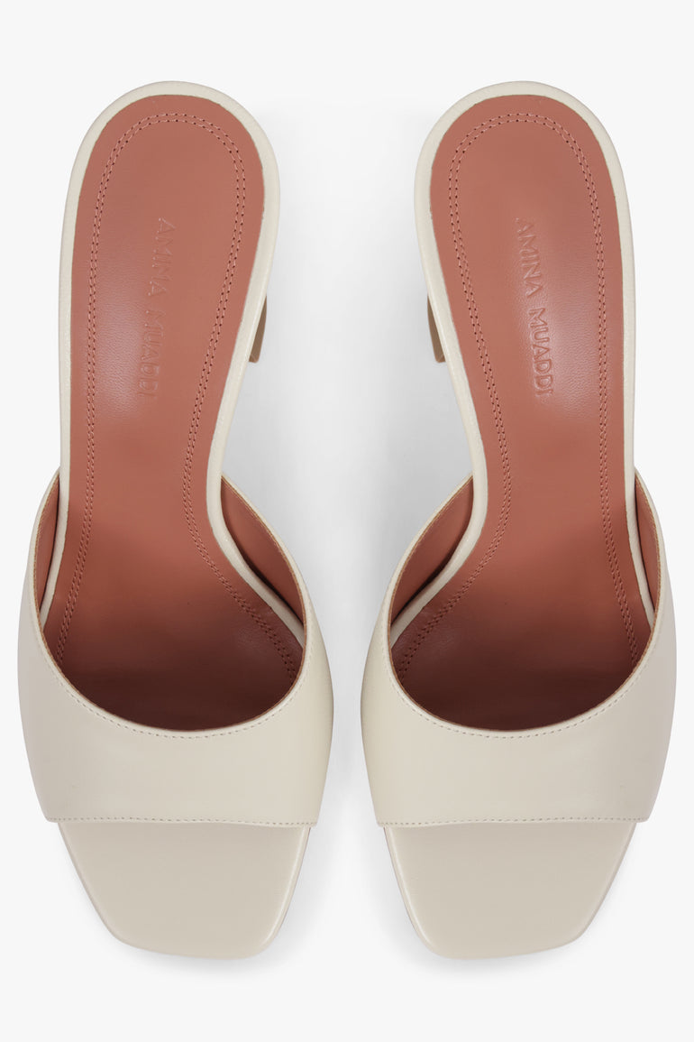 AMINA MUADDI SHOES Lupita 70MM Heel Slipper | Almond
