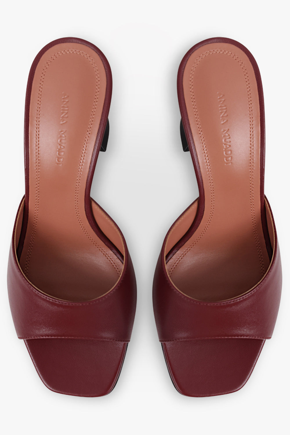AMINA MUADDI SHOES Lupita 70MM Heel Slipper | Wine