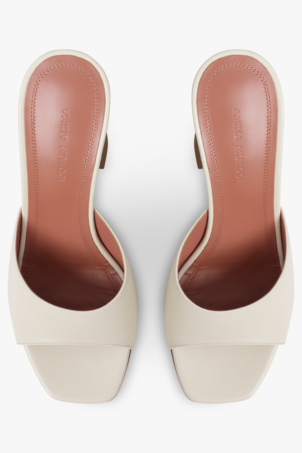 AMINA MUADDI SHOES Lupita 95MM Heel Slipper | Almond
