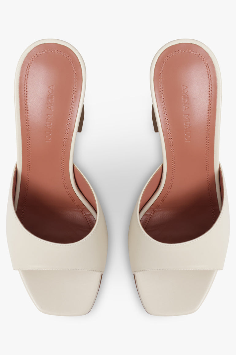 AMINA MUADDI SHOES Lupita 95MM Heel Slipper | Almond