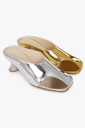 Tess 70mm Mule | Silver/Gold