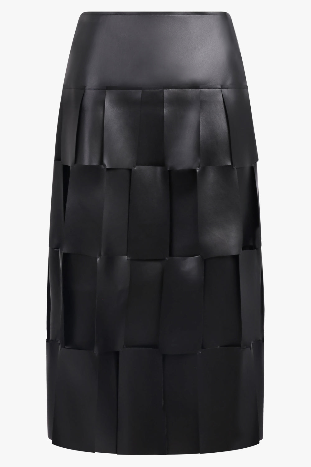 AWAKE MODE RTW Double-Layered Rectangle Midi Skirt | Black