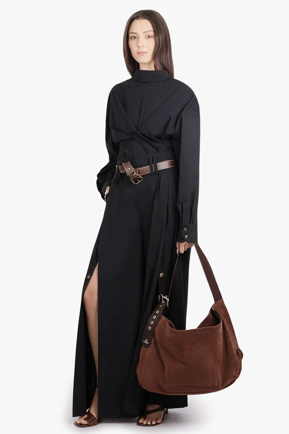 AWAKE MODE RTW High Side Split Pants with Button Closures | Black