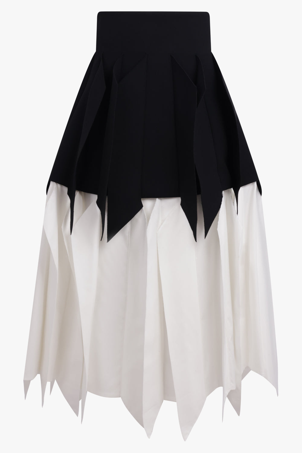 AWAKE MODE RTW Panel Applique Midi Skirt | Black/White