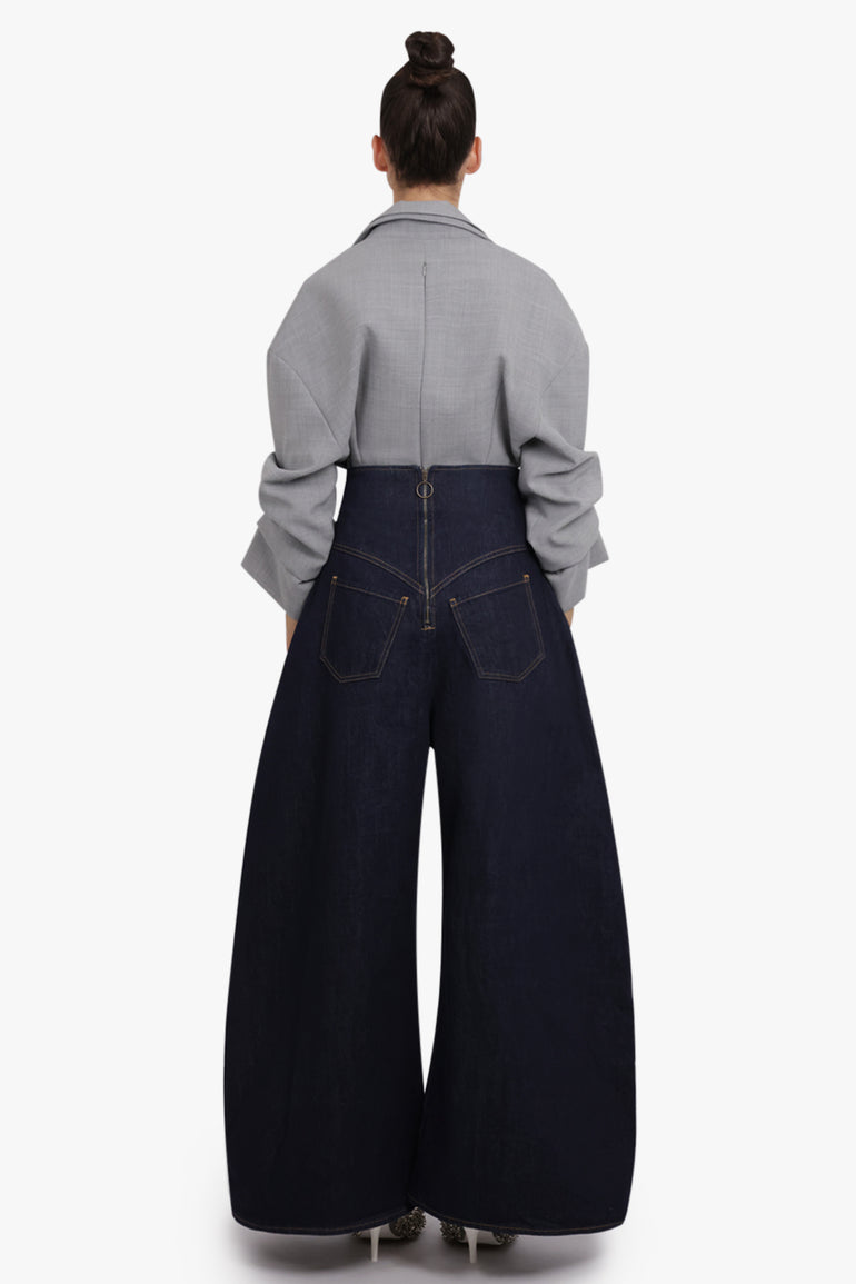 AWAKE MODE RTW Tailored L/S Bodysuit With Oversized Collar | Grey