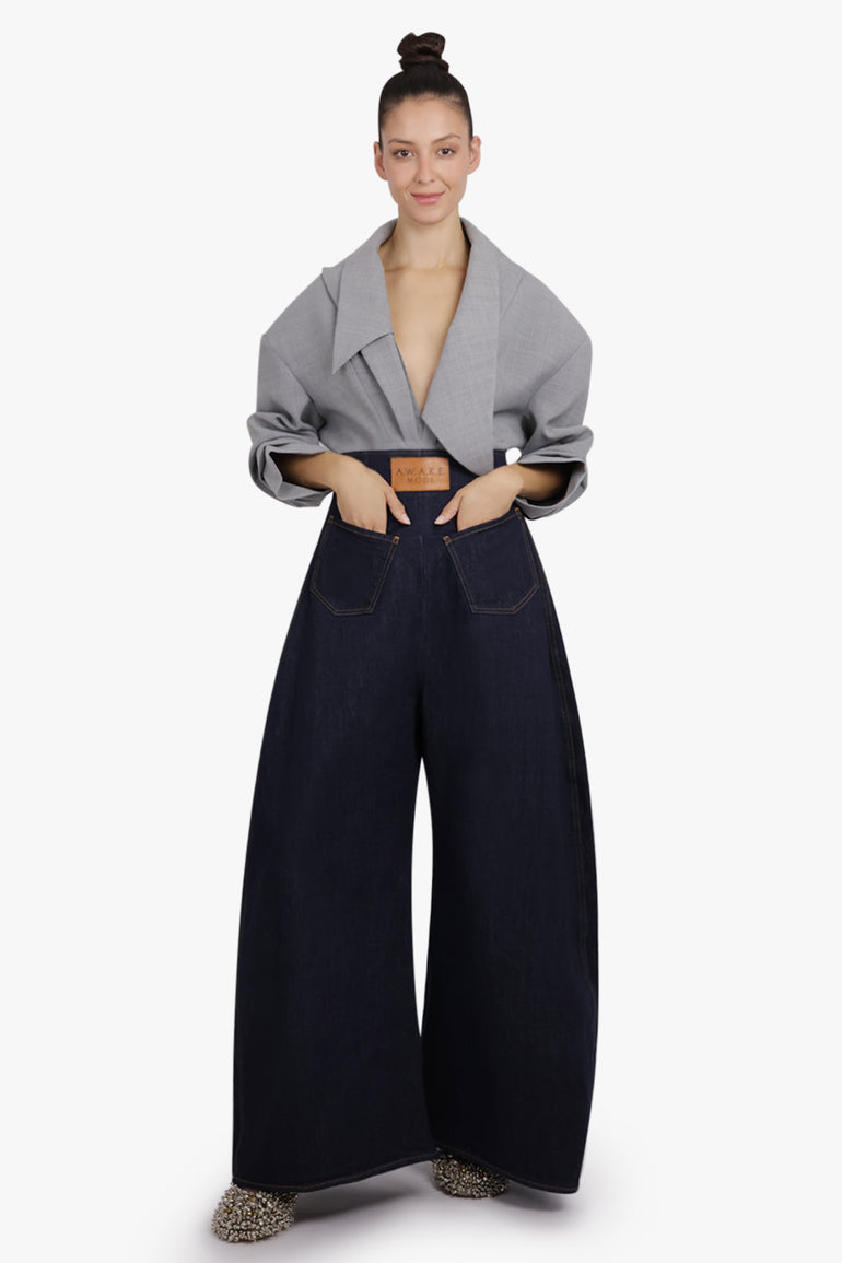 AWAKE MODE RTW Rounded Back to Front Jeans | Indigo Wash