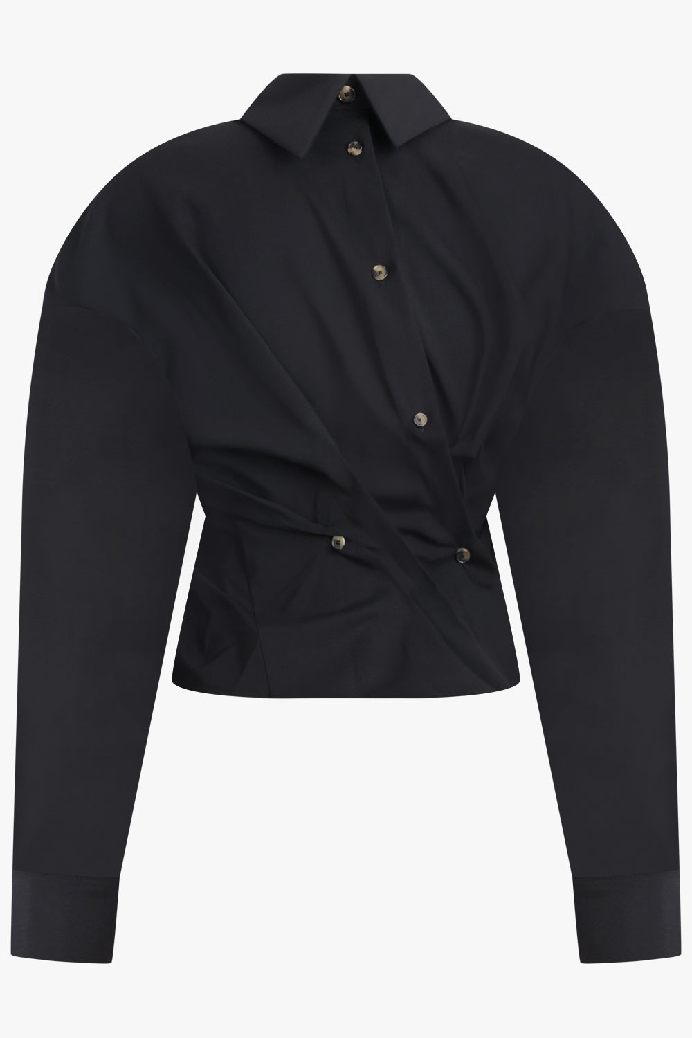 AWAKE MODE RTW Twisted L/S Shirt with Balloon Sleeve Detail | Black
