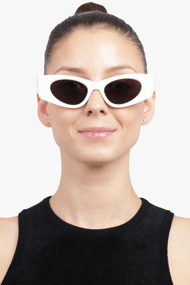 ALAIA ACCESSORIES WHITE / White AA0075S Cat Eye Rectangular Sunglasses | White