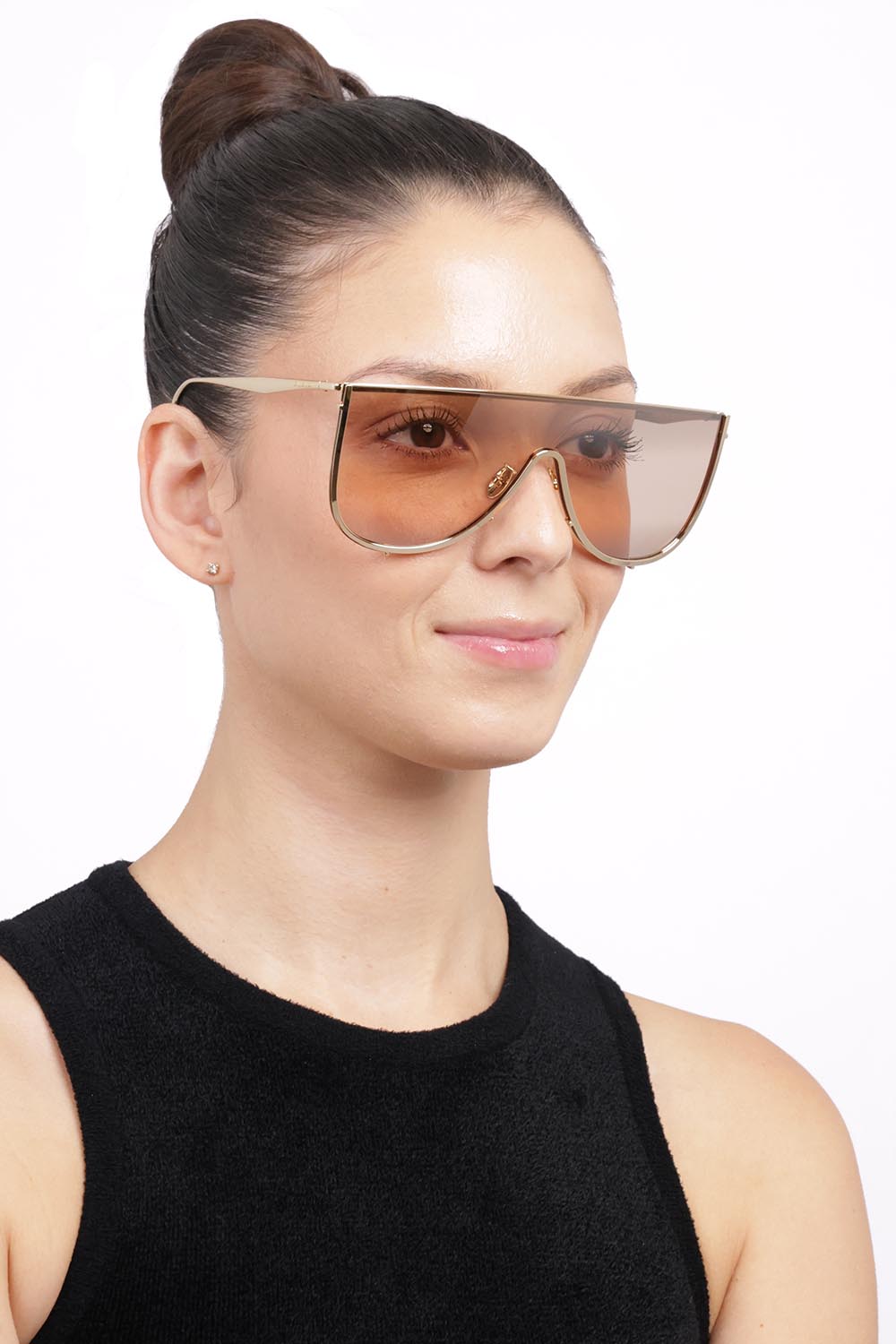 ALAIA ACCESSORIES BROWN / Brown AA0094S Metal Mask Sunglasses | Brown