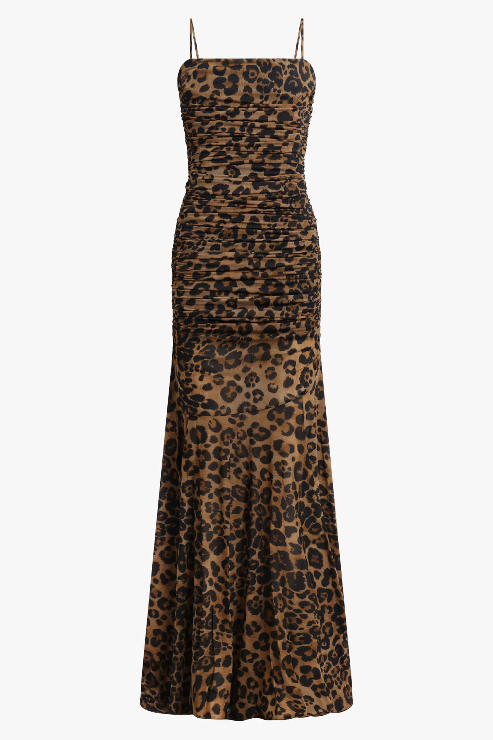 BLUMARINE RTW Leopard Print Sleeveless Maxi Dress | Brown/Black