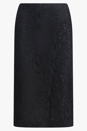 BLUMARINE RTW Rebrode Cross Front Lace Midi Skirt | Black