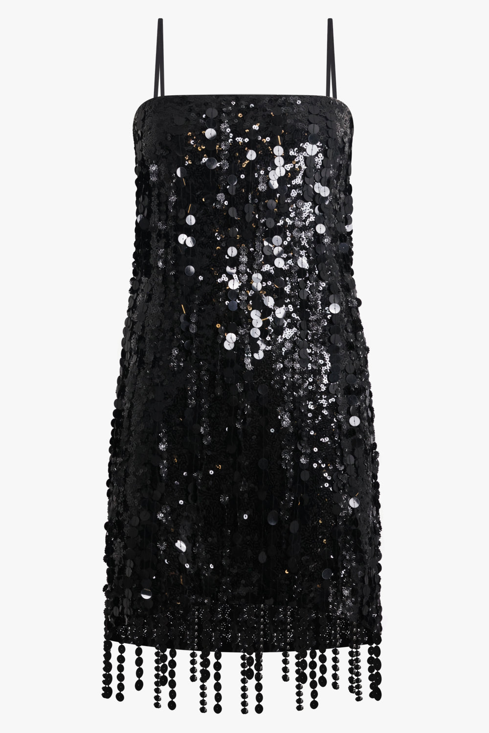 BLUMARINE RTW Sequin Sleeveless Mini Dress | Black Shine