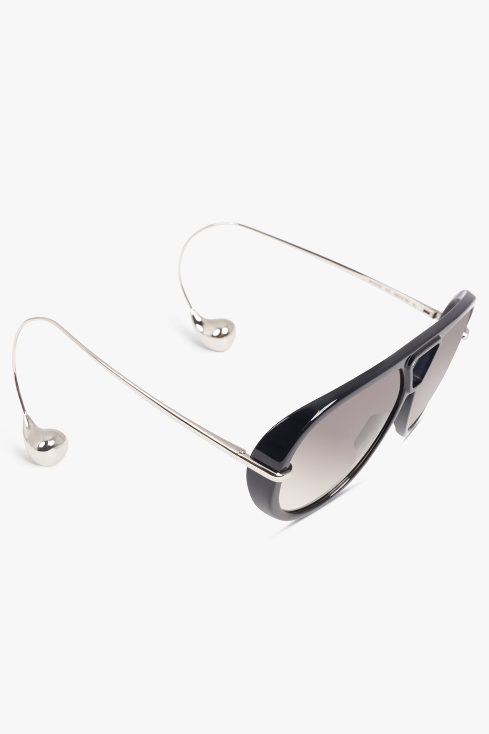 BOTTEGA VENETA Accessories Black / Black/Silver BV1273S Round Aviator Sunglasses | Black/Silver
