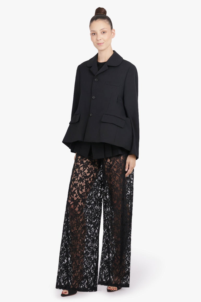 BLUMARINE RTW Rebrode Wide Leg Lace Pant | Black