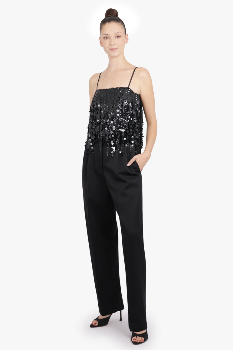 GIVENCHY RTW Double Pleat Wide Leg Pant | Black