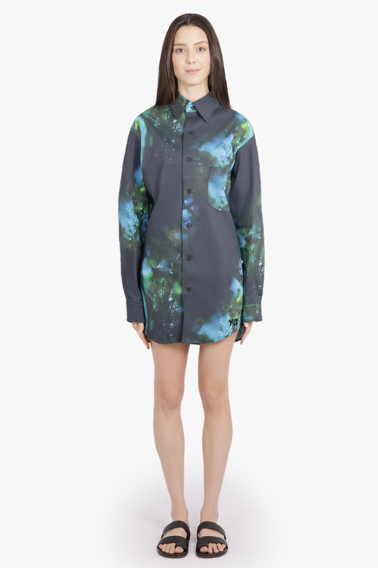 Y-3 RTW Blurred Photo Print L/S Shirt | Black/Blue/Green