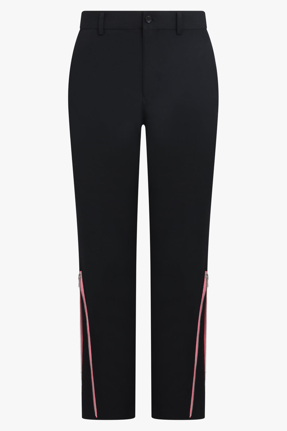COMME DES GARCONS HOMME PLUS RTW Tapered Leg Pant with Pink Zip Detail | Black/Pink
