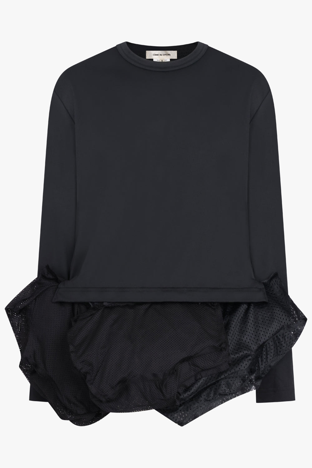 COMME DES GARCONS RTW L/S Top With Asymmetric Hem Panels | Black