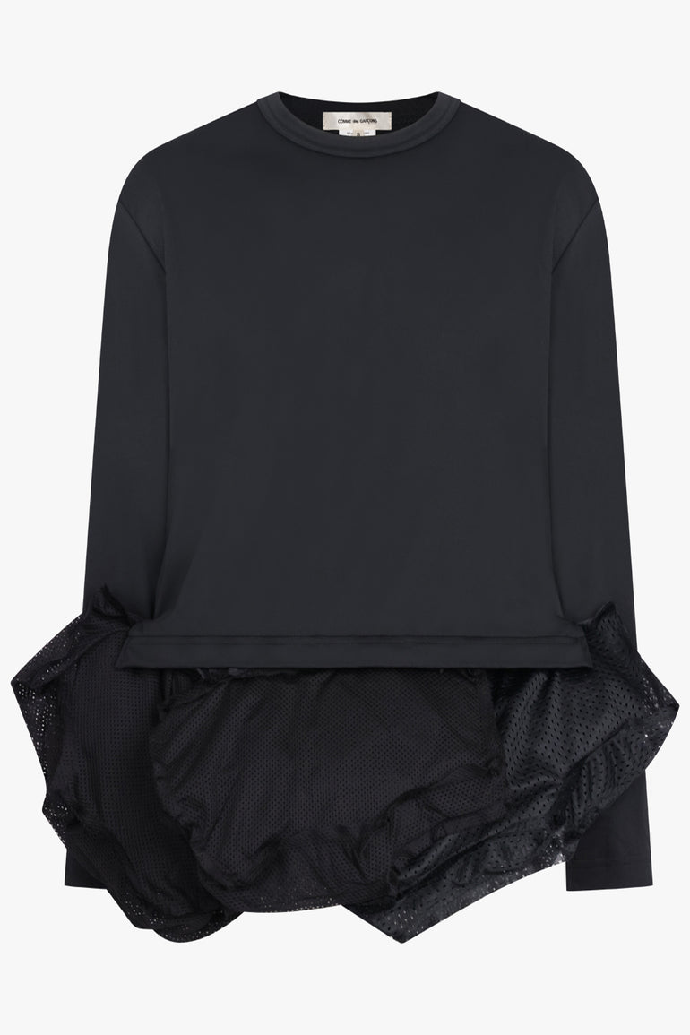 COMME DES GARCONS RTW L/S Top With Asymmetric Hem Panels | Black