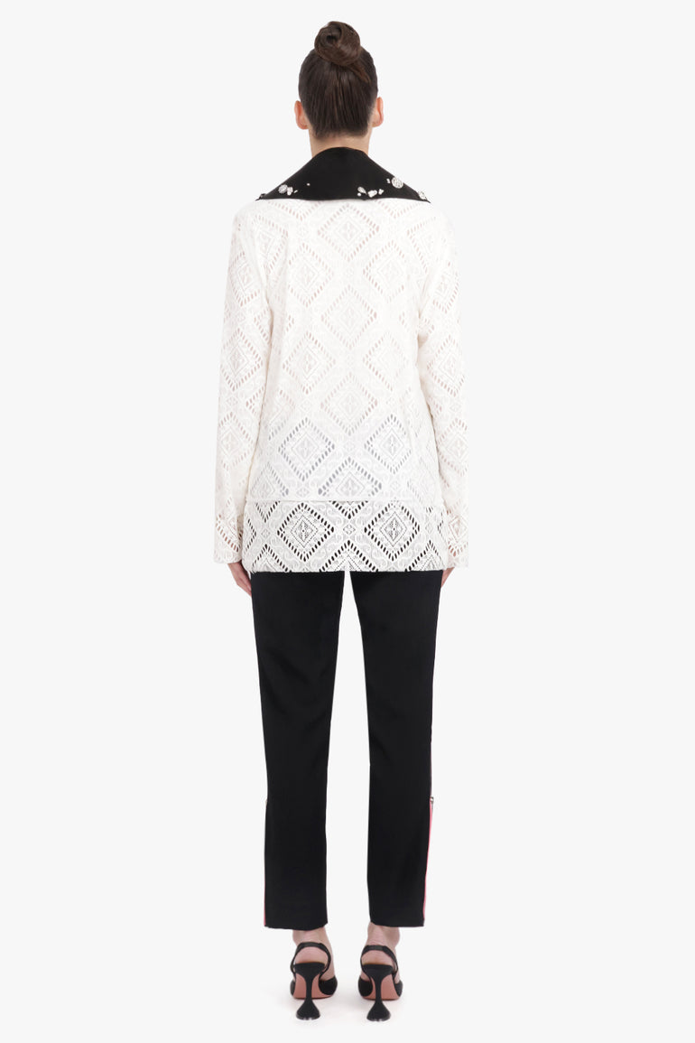 COMME DES GARCONS RTW BLACK / Black Oversized Collar With Embellished Detail | Black