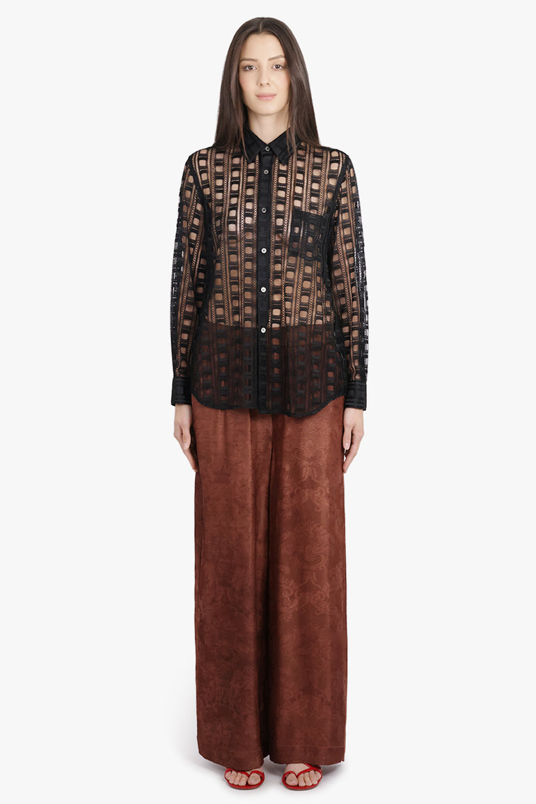 COMME DES GARCONS RTW Pocket Detail Lace L/S Shirt | Black