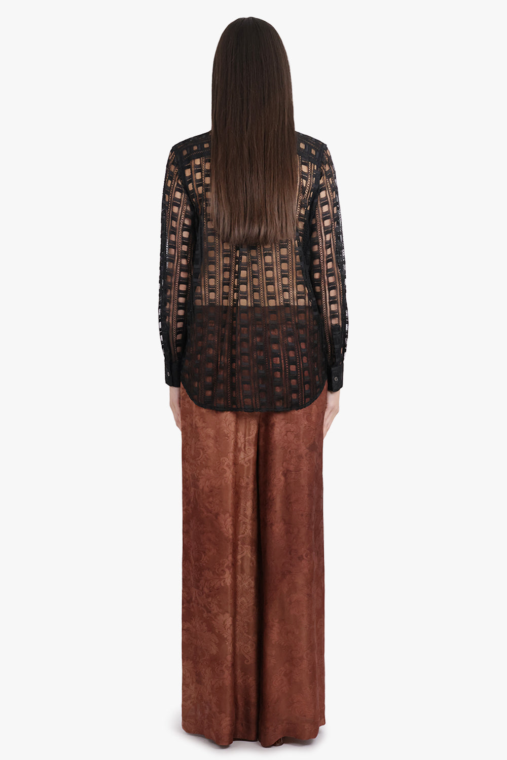 COMME DES GARCONS RTW Pocket Detail Lace L/S Shirt | Black