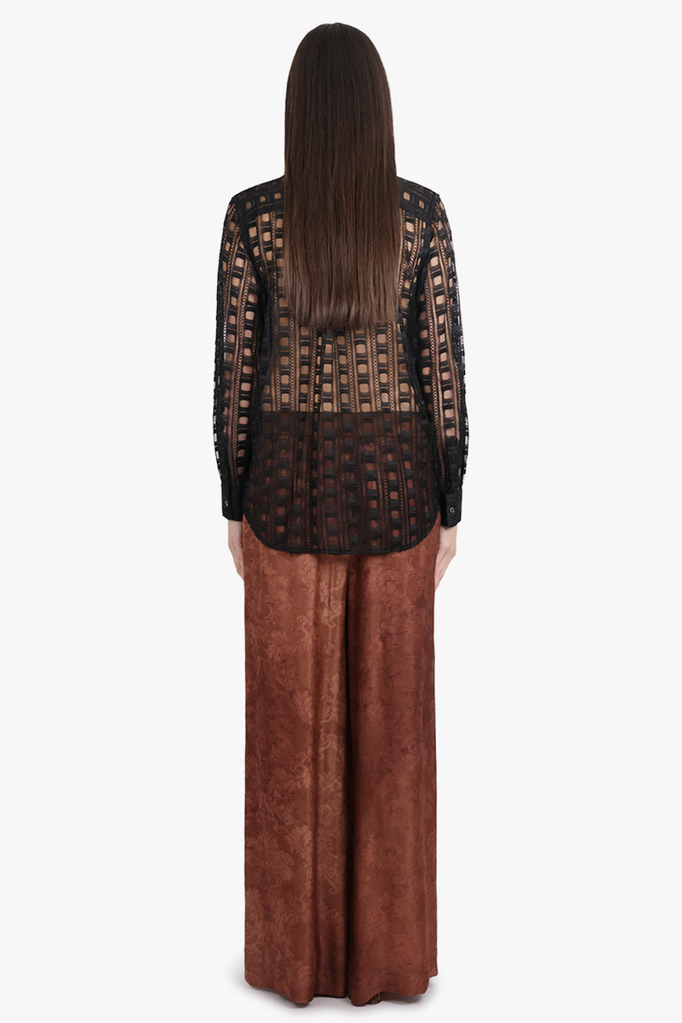 COMME DES GARCONS RTW Pocket Detail Lace L/S Shirt | Black