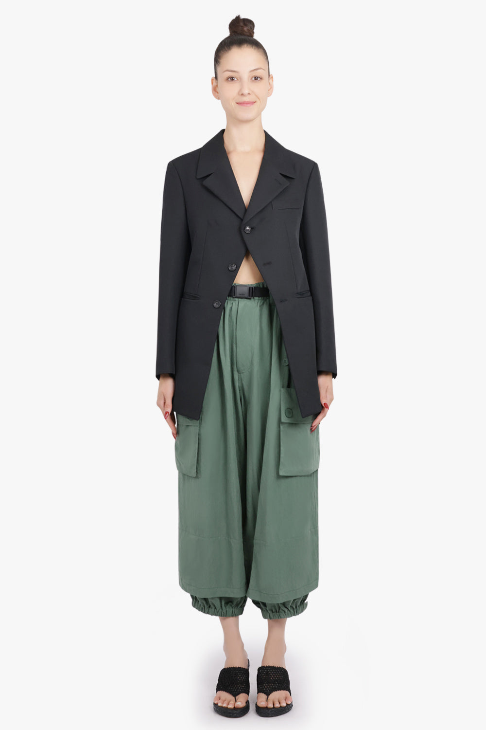 Y-3 RTW Loose Fit Cuffed Cargo Pant With Oversized Pockets | Green