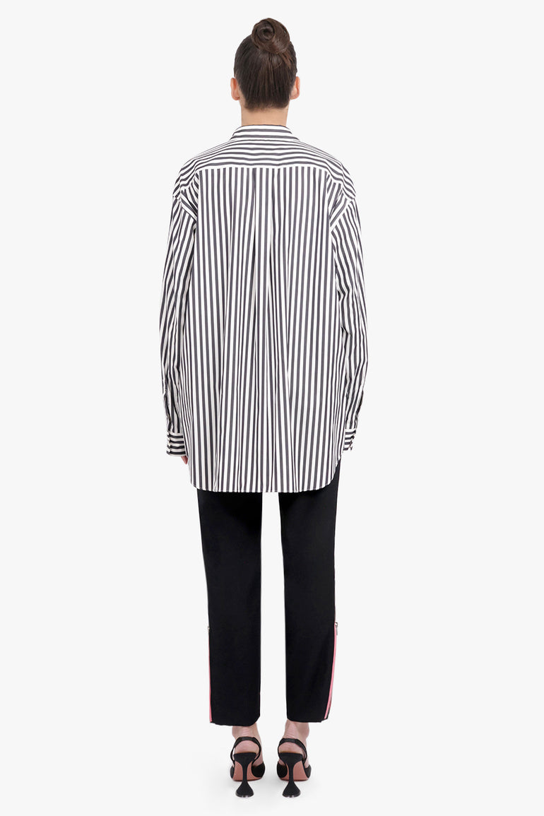 COMME DES GARCONS HOMME PLUS RTW Stripe L/S Shirt With Panel Details | Black/White