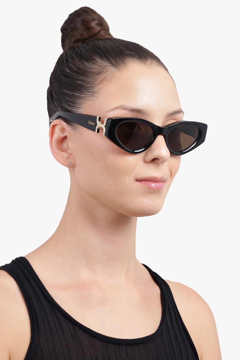 CHLOE Accessories Black / BLACK-BLACK-BROWN CH0259S Cat Eye Sunglasses | Black/Brown