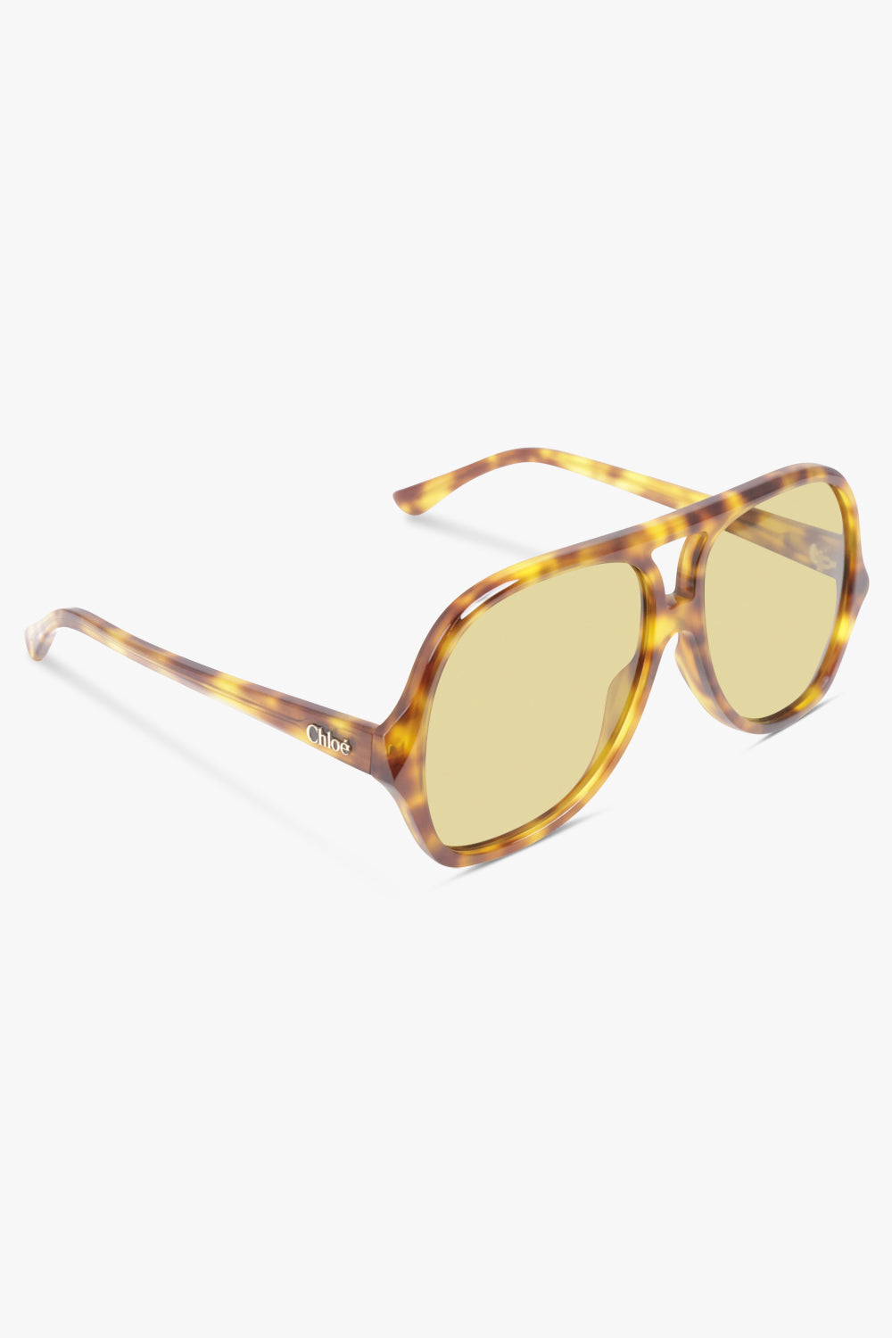CHLOE Accessories Brown / HAVANA-HAVANA-GREEN CH0289S Square Aviator Sunglasses | Havana/Green