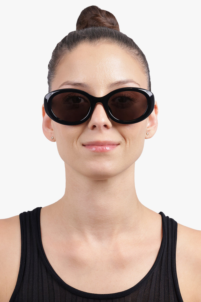 CHLOE Accessories Black / BLACK-BLACK-GREY CH0323SK Oval Sunglasses | Black