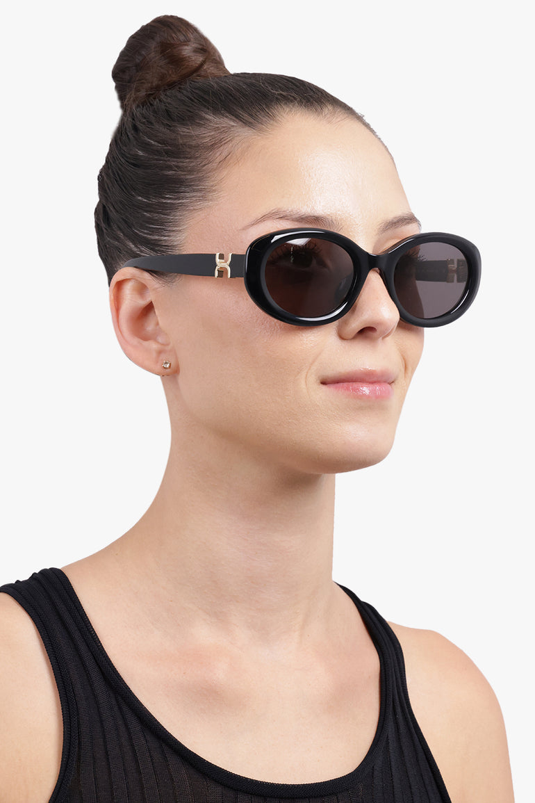 CHLOE Accessories Black / BLACK-BLACK-GREY CH0323SK Oval Sunglasses | Black