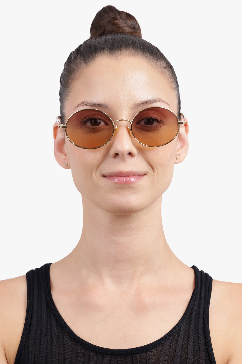 CHLOE Accessories Gold / GOLD-GOLD-BROWN CH0326S Round Sunglasses | Brown/Gold