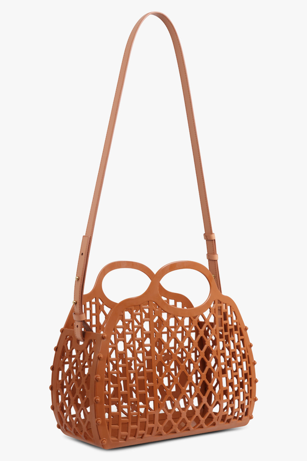 CHLOE BAGS ORANGE / Wooden Orange Cage Jelly Crossbody Bag | Wooden Orange