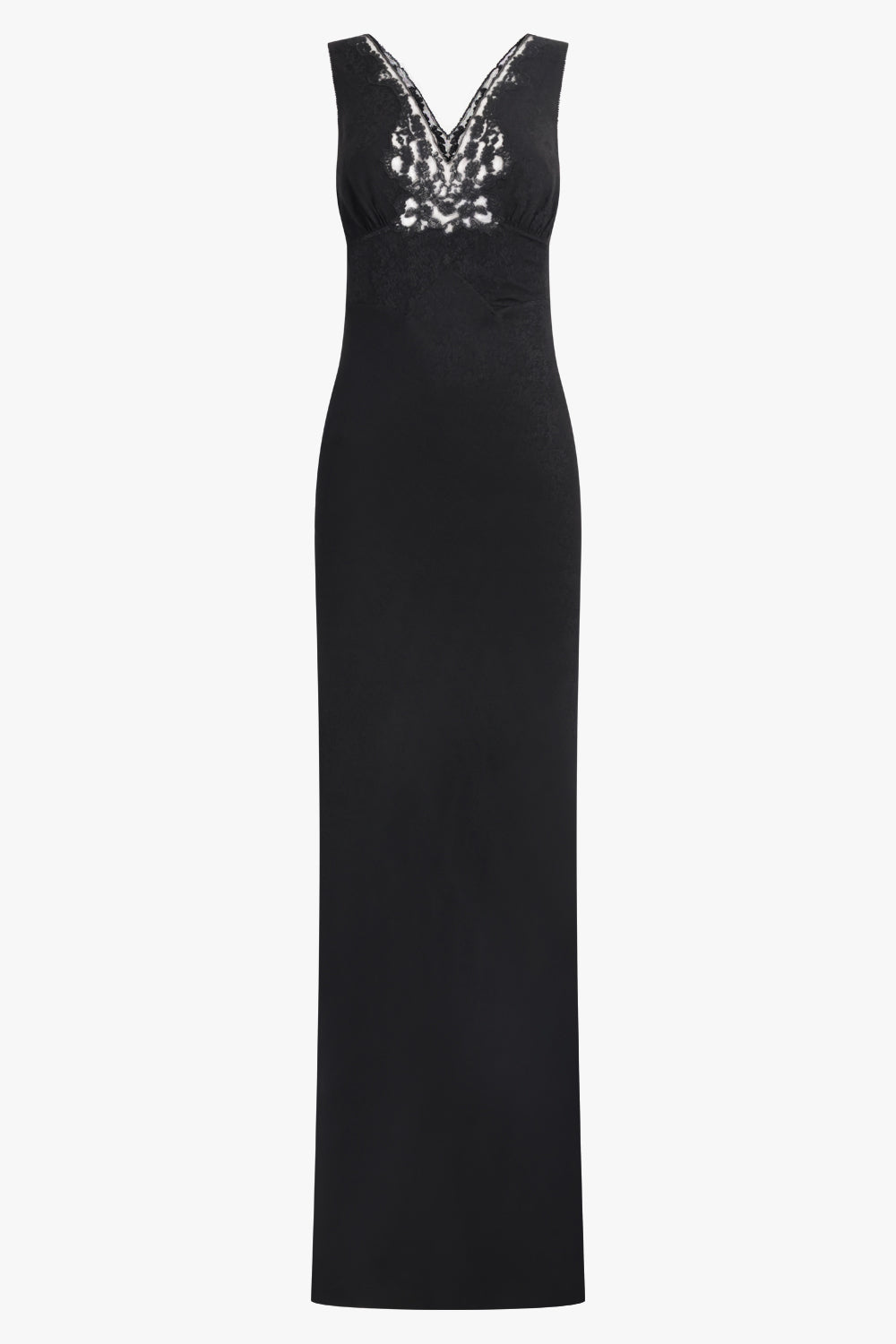 CHLOE RTW Lace Floral Sleeveless Maxi Dress | Black