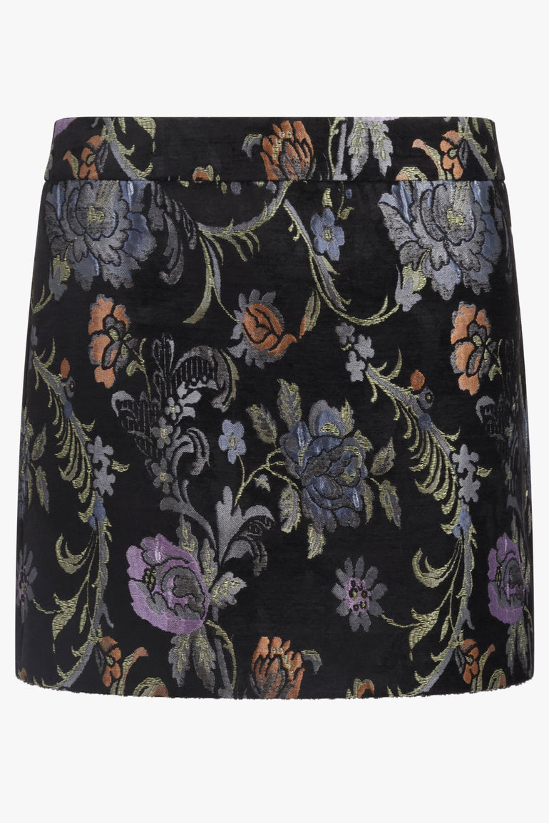 CHLOE RTW Floral Mini Skirt | Black/Multi