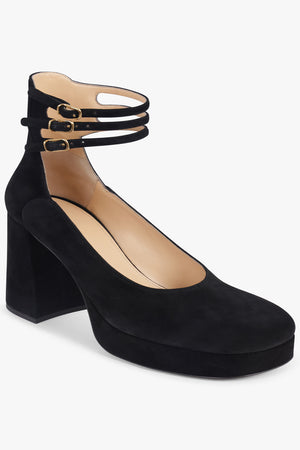 CHLOE SHOES Loti Suede Platform Heel | Black