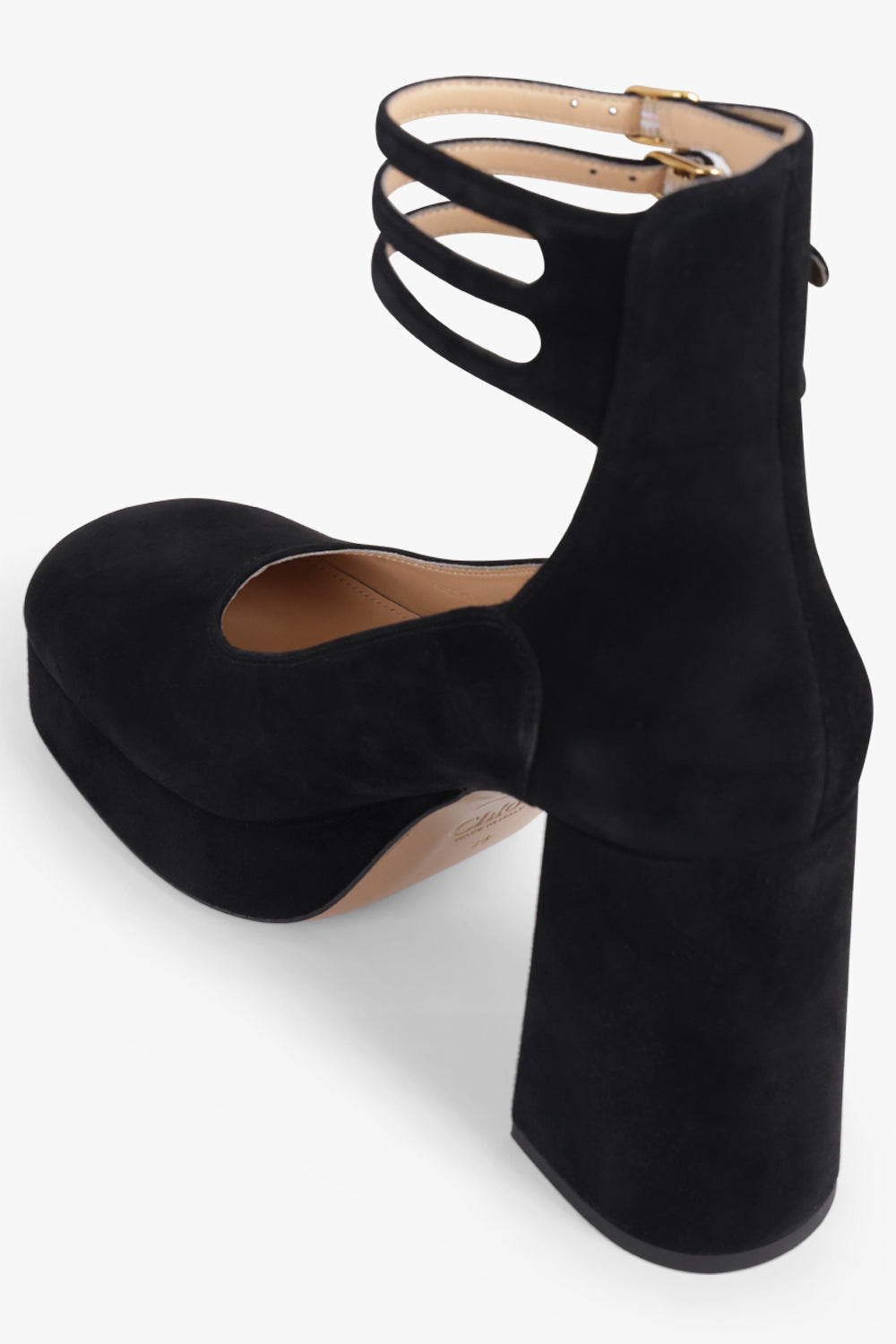 CHLOE SHOES Loti Suede Platform Heel | Black