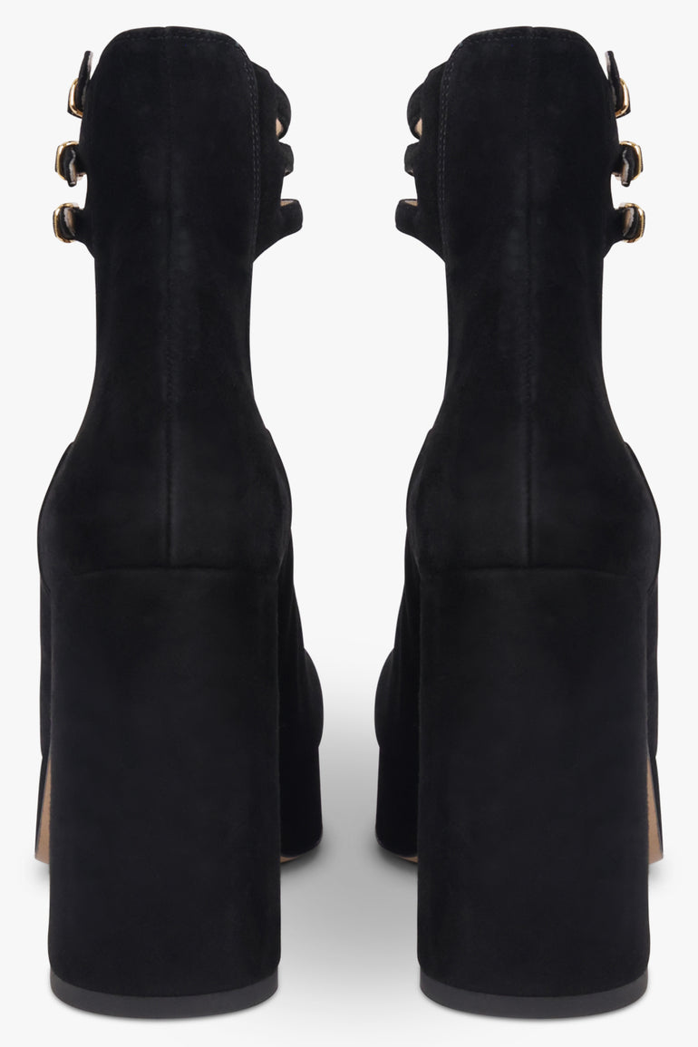 CHLOE SHOES Loti Suede Platform Heel | Black
