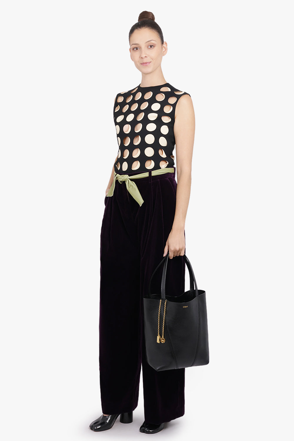 CHLOE BAGS BLACK / Black Medium Spin Bag | Black