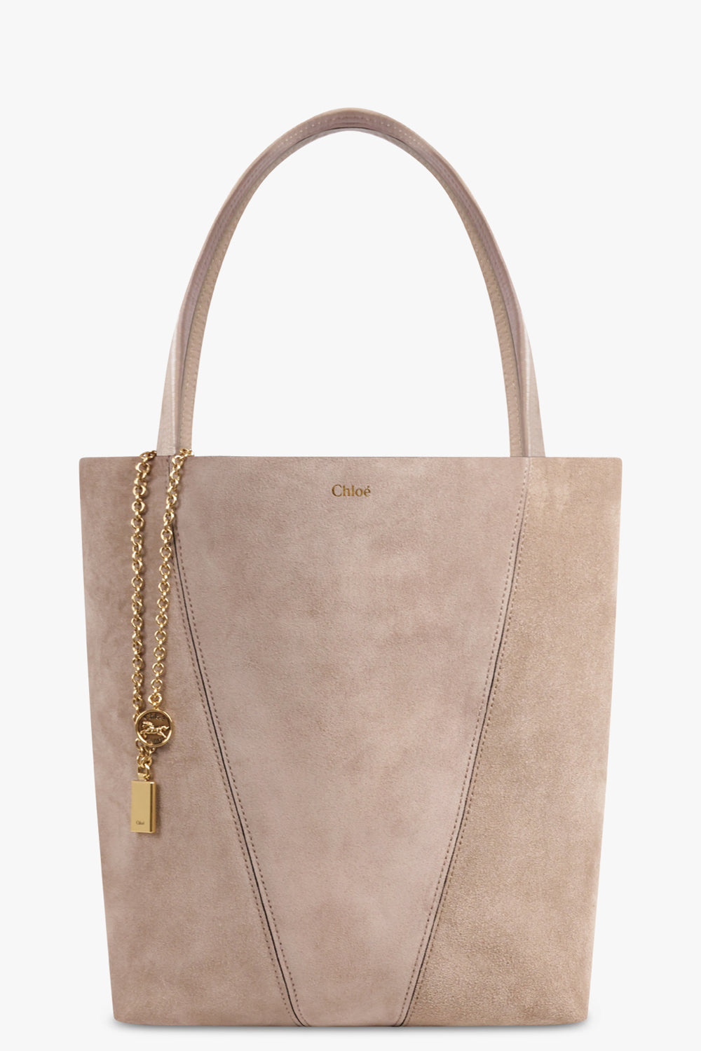 CHLOE BAGS NEUTRALS / Motty Grey Medium Suede Spin Bag | Motty Grey