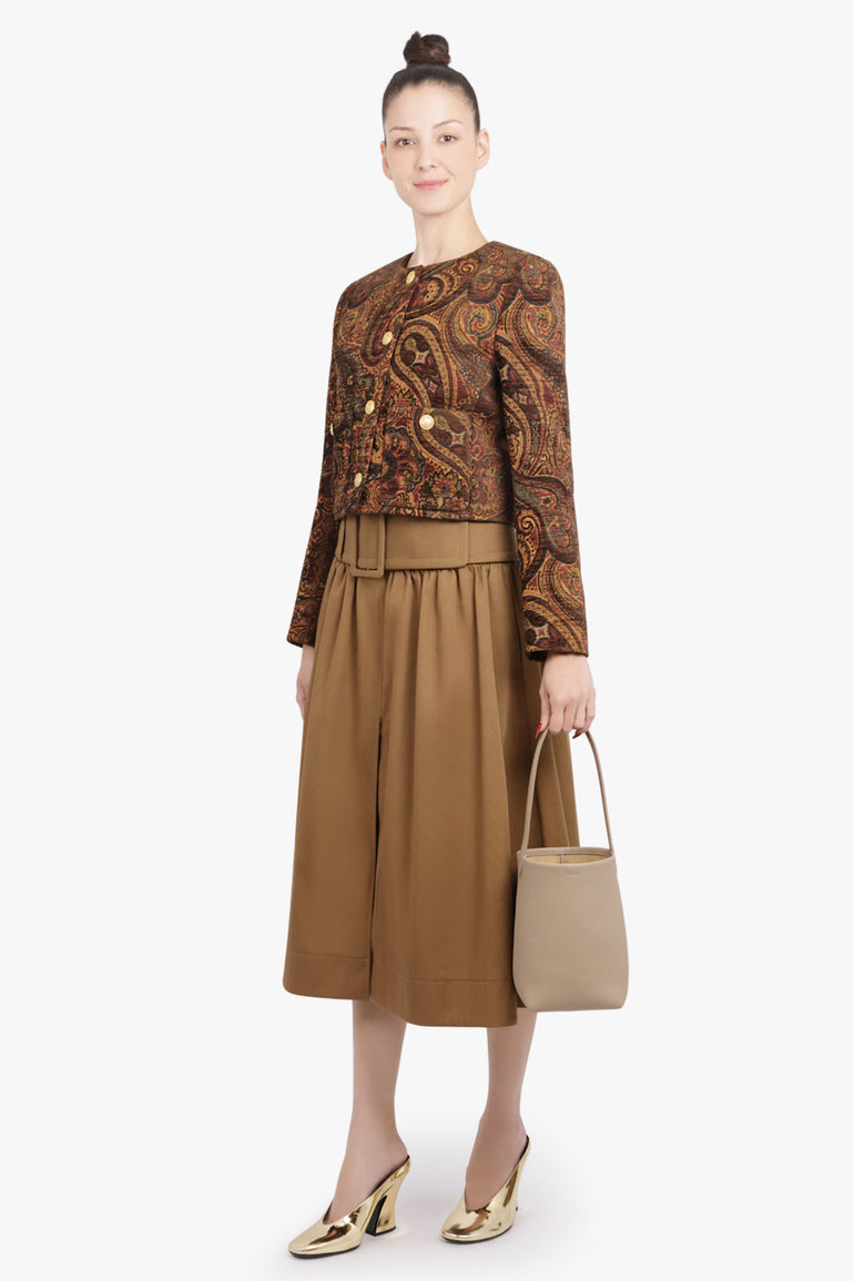 CHLOE RTW Paisley Print Crop Jacket | Multi Colour Red