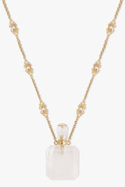 CHLOE JEWELLERY GOLD / Crystal White Rock Crystal Resin Necklace | Crystal White